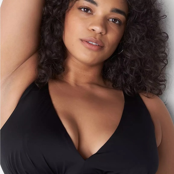 Cacique Fitted No-Wire Ruched Swim Tankini Top Plus NWT - Picture 5 of 5